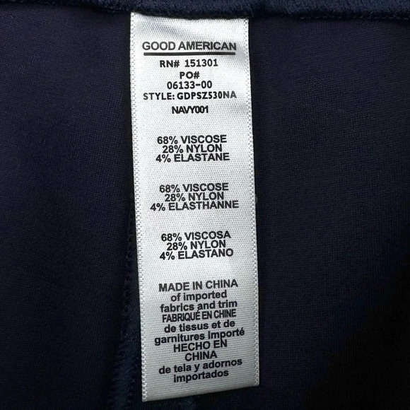 Good American The Boss Pant High Rise Navy Skinny with Zips. Ponte. Size 1 Small - Picture 6 of 14